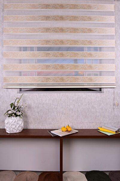 Setekshome Gold Düz-çizgili Etek Dilimsiz Ds 11805 V1 Zebra Stor Güneşlik Perde