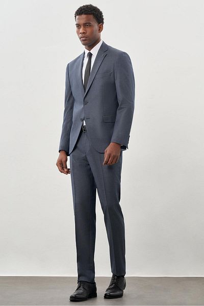 İmza Dark Açırvant Pattern Mono Collar, Comfort Fit Suit 1001245160