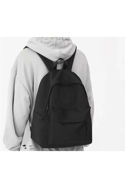 KAYA ACCESSORİES Black Backpack Impertex Fabric Waterproof Water Bottle Section 56565Kj