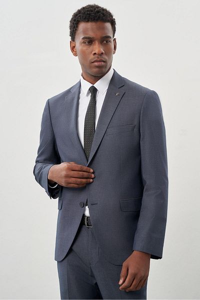 İmza Dark Açırvant Pattern Mono Collar, Comfort Fit Suit 1001245160