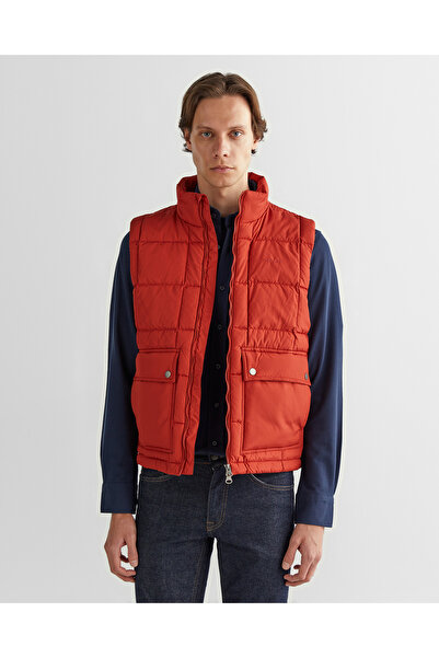Gant Erkek Bordo Regular Fit Fermuarlı Yelek
