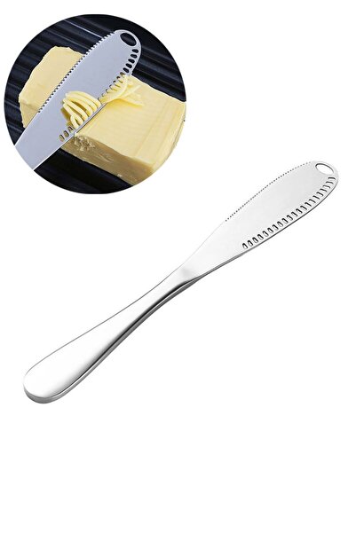 Chavin Çelik Gümüş Delikli Tereyağ Kaşar Krem Peynir Sürme Kahvaltı Bıçağı cin617by