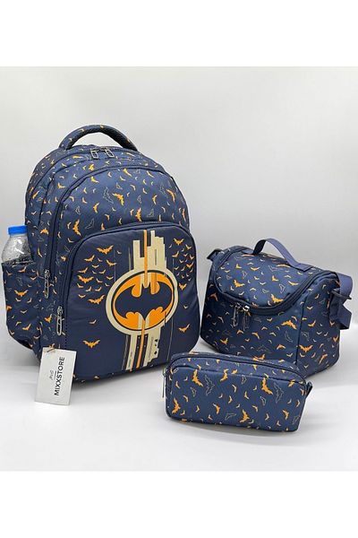 ms mixxstore Rucsac pentru școală primară pentru bărbați cu model de liliac de culoare bleumarin, cu nutriție și suport pentru stilou