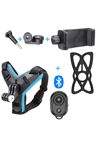Coverzone Bluetooth Kumandalı Aksiyon Kamera ve Telefon Tutucu Kask Aparatı D...