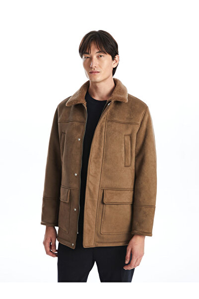 LC Waikiki Standard Shape Shirt Collar Suede Men's Coat