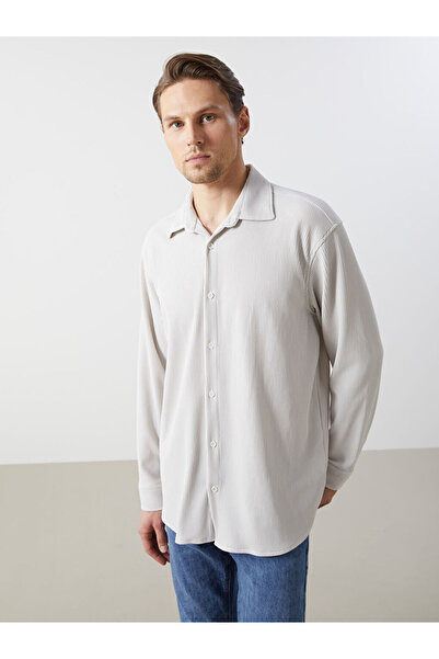 LC Waikiki Cămașă texturată pentru bărbați, cu mânecă lungă, cu potrivire con...