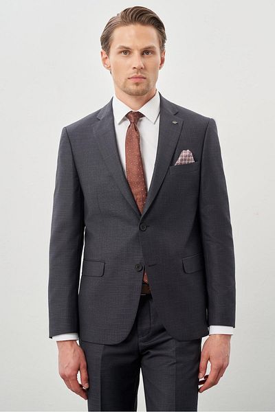 İmza Dark Anthracite Mono Collar Comfort Fit Classic Suit 1001245162