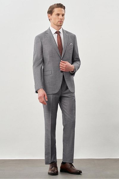 İmza Self-Mono Collar Double Slit Comfort Fit Classic Suit 1001245162