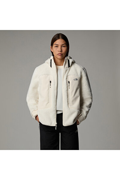 THE NORTH FACE Fleece Full Length Women's Fleece White Jacket with Zipper