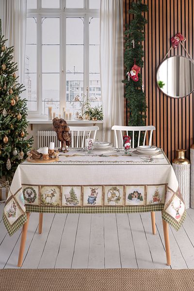 Marielouhome Greenwood Premium Waterproof Tablecloth - New Year 140X180