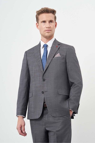 İmza Dark Anthracite Plain Flannel Mono Collar 2 Button 4 Drop Comfort Fit Classic Suit 1001245164