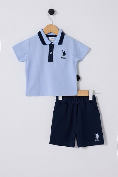 U.S. Polo Assn. قاعدة. بولو أسن. طقم بيبي بوي أزرق
