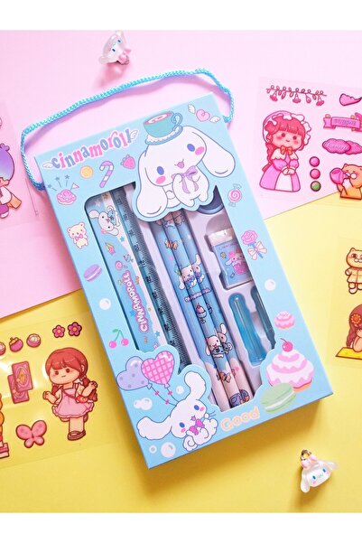 Sabrina Koza Kawaii Kuromi My Melody Cinnamoroll Çanta Kalem Silgi Cetvel Kalemtıraş Not Defteri Kırtasiye Seti