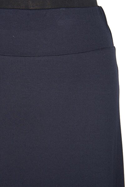 DULE Women's Aymoli Combed Cotton Flared Elastic Waist Lined Navy Blue Skirt