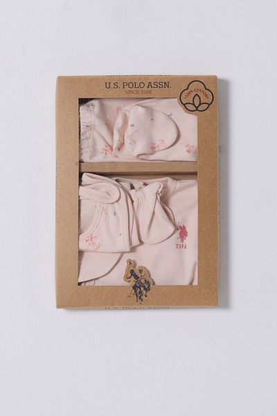 U.S. Polo Assn. إصدار المستشفى مكون من 5 قطع باللون الوردي للفتيات الصغيرات