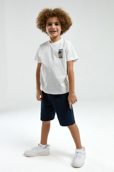 Arnetta Boy's White Bermuda Suit