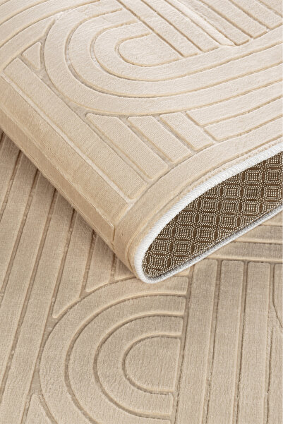 Modern Patterned, Bamboo Textured, Non-Slip Base, Washable 4-Season Luxury Carpet Runner