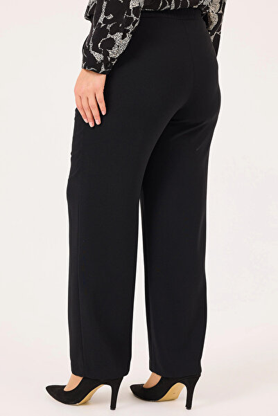 Gala-Xi Galaxi Women's Plus Size Zippered Ankle Length Pants 4027 Black