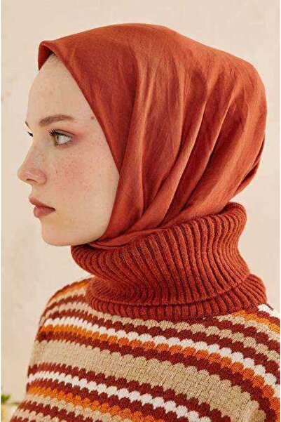 BURDEN IPEK Brick Color Cotton Kraş Scarf
