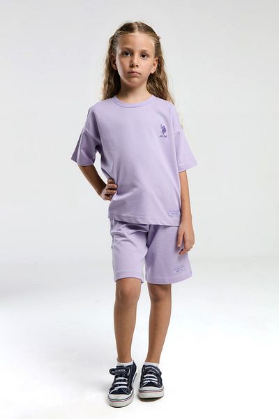 U.S. Polo Assn. U.S. Polo Assn. Girl's Purple Bermuda Set