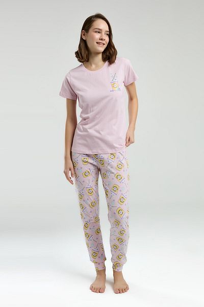 Rolypoly Women's Pink Short Sleeve Pajama Set