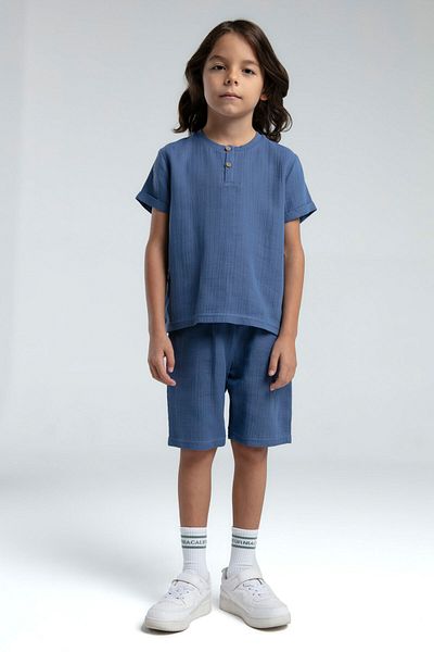 Rolypoly Boy's Blue Bermuda Suit