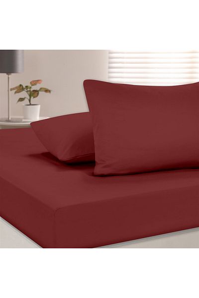 Evim 100% Cotton Akfil Flat Sheet Set Single 160X240 cm Dark Claret Red