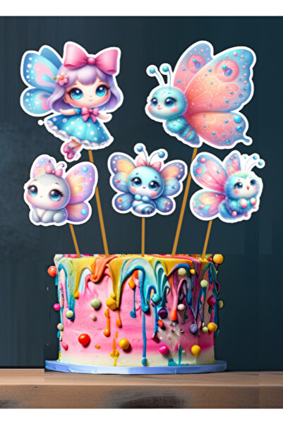 Hiras Dizayn Ornament drăguț pentru ziua de naștere, cu model de fluturi, 5 b...