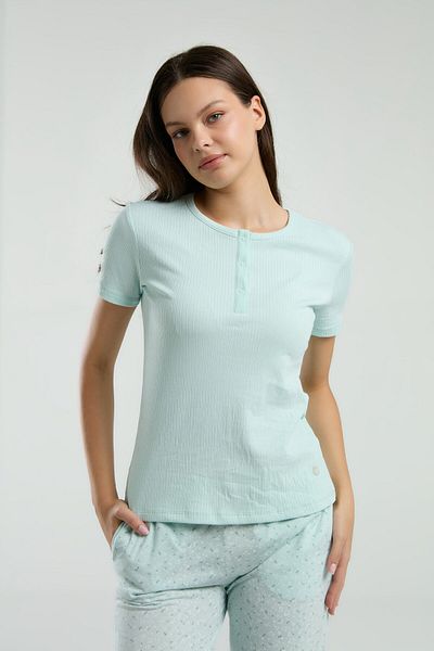 Pierre Cardin Women's Green Short Sleeve Pajama Set