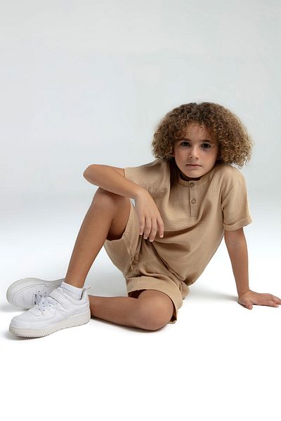 Rolypoly Boy's Cream Bermuda Suit