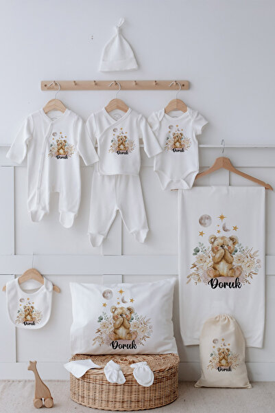 Astral Baby İsimli %100 Organik Pamuk 12'li Hastane Çıkışı Çiçekler İçinde Se...