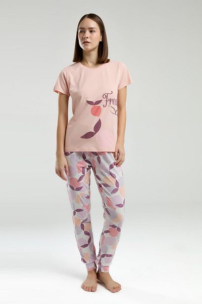 Rolypoly Women's Orange Short Sleeve Pajama Set