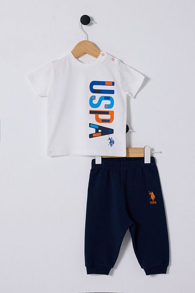 U.S. Polo Assn. U.S. Polo Assn Baby Boy 2-Piece Set - White