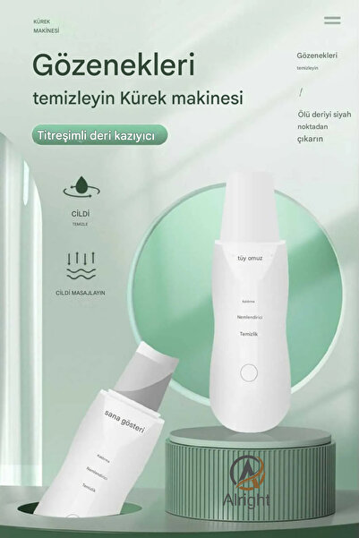 Alright Siyah Nokta Giderici Spatula Ultrasonik Yüz Spatulası Yüz Temizleme C...