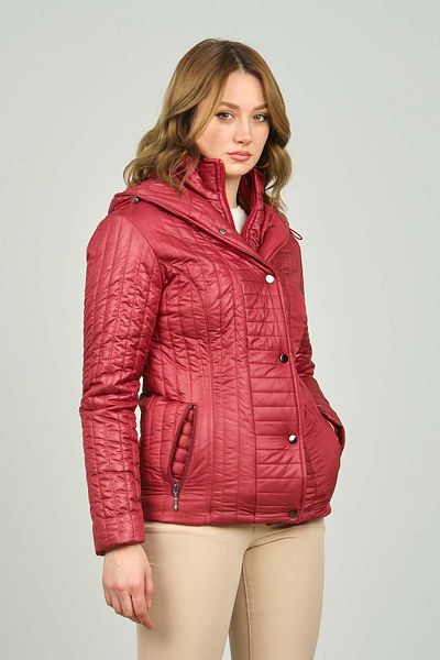 Veger Claret Red Women's Coat 3388 - Hooded with Zipper and Snaps