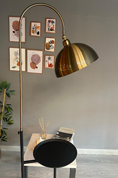 Bamyum Eskitme-Siyah Lambader Hareketli Başlık Sehpalı Modern Dekoratif Metal Oturma Odası Çalışma Odası