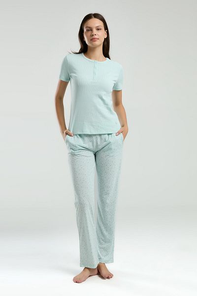 Pierre Cardin Women's Green Short Sleeve Pajama Set