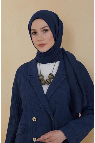 BURDEN IPEK Navy Blue Ellen Cotton Shawl