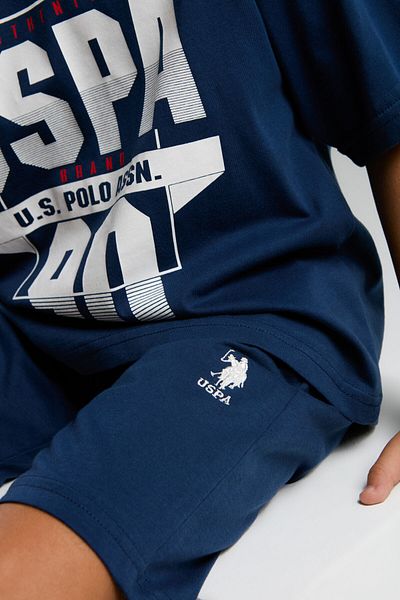 U.S. Polo Assn. БАЗА. Polo Assn. Син бермудски костюм за момче