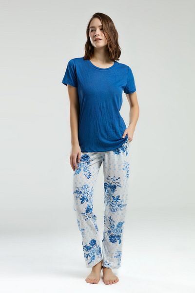 Pierre Cardin Set de pijamale albastru cu mânecă scurtă pentru femei