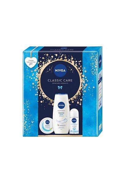 NIVEA Women's Set Creme Soft 100 ml, Creme Soft shower gel 250 ml ,Roll-On Fresh Natural Deo 50 ml