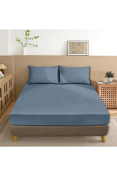 Evim 100% Cotton Akfil Flat Sheet Set 160X240 cm Indigo