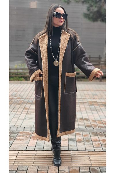 Park Moda Nubuck Look Long Coat with Fleece Inside