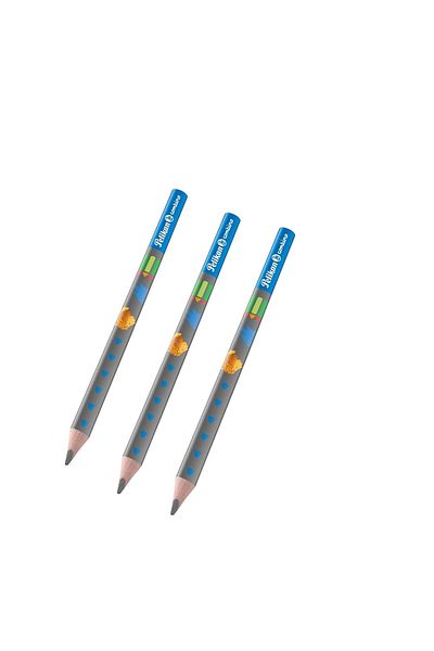 Pelikan قلم رصاص مثلث منقوش باللون الأزرق من كومبينو - مجموعة من 3 قطع