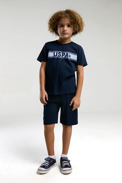 U.S. Polo Assn. Boy's Navy Blue Bermuda Suit
