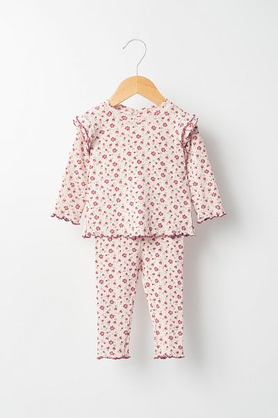 Banamio Vivenne Crispy Floral Print Ruffle Detailed Double Set
