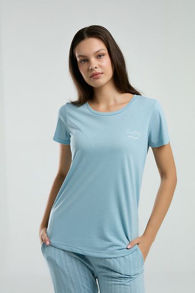 Pierre Cardin Set de pijamale albastru cu mânecă scurtă pentru femei