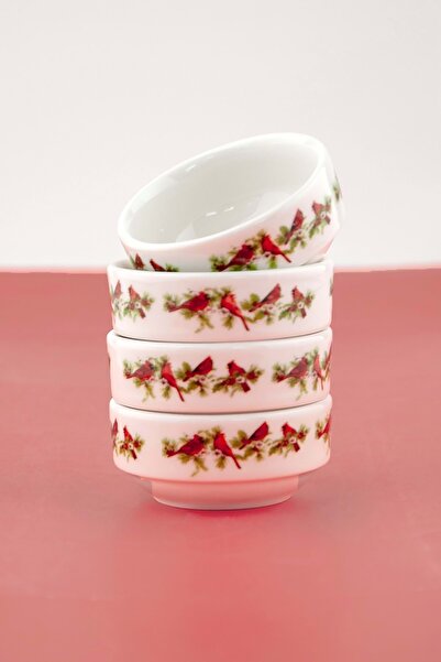 Bursa Porselen Dekor Cardinal 4 Pieces Porcelain Delight Holder/Snack Bowl