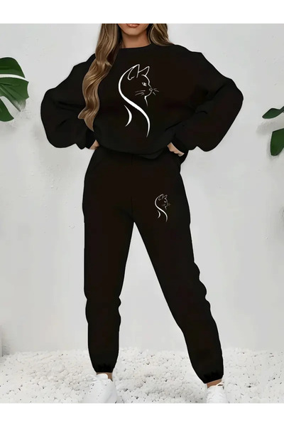 Frisson Σετ αθλητικής φόρμας, μακρυμάνικο φούτερ με στρογγυλή λαιμόκοψη και π...