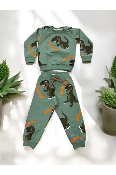 Zekids Момчешки памучен динозавърски спортен екип